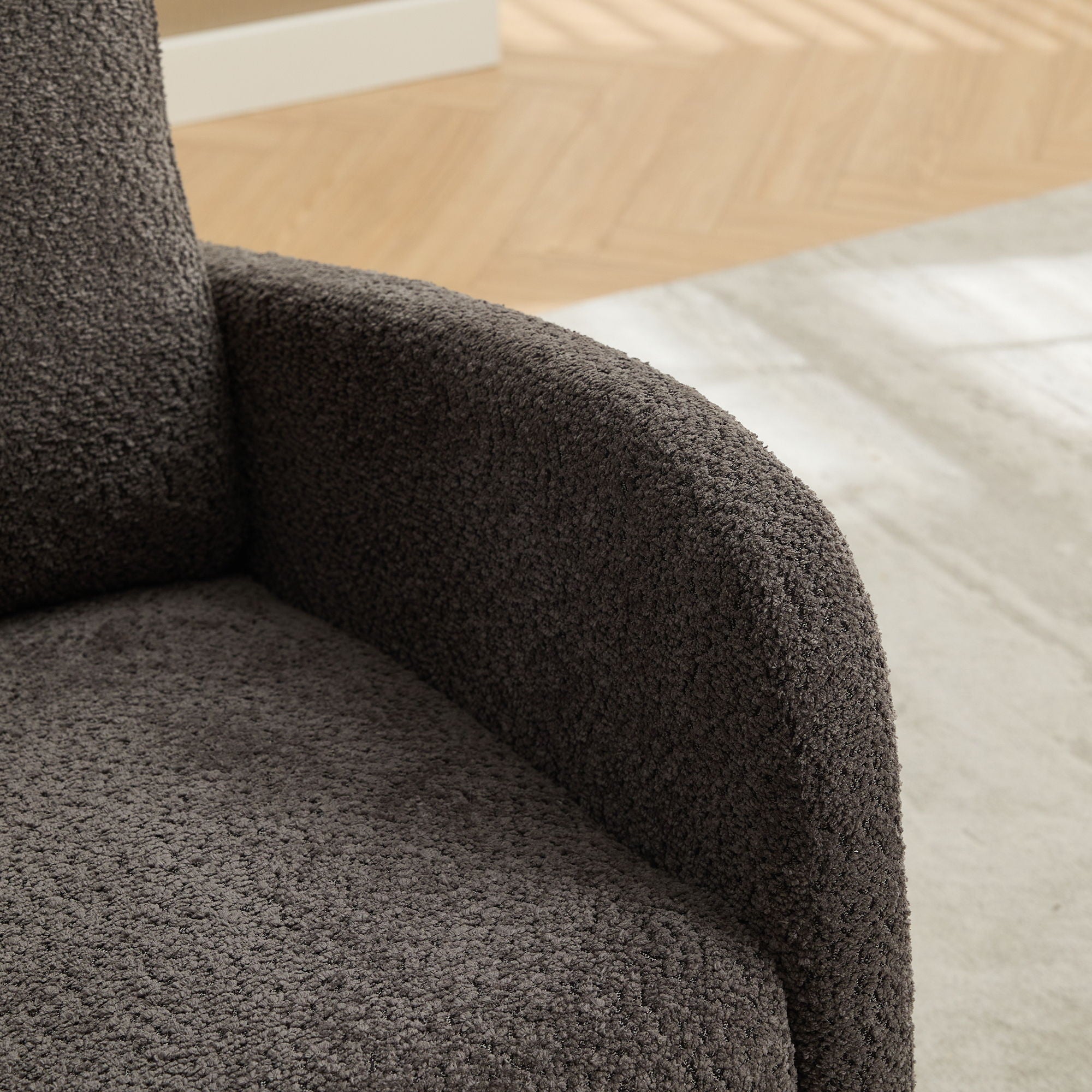 Rocking High Back Glider Chair With Retractable Footrest, Side Pocket