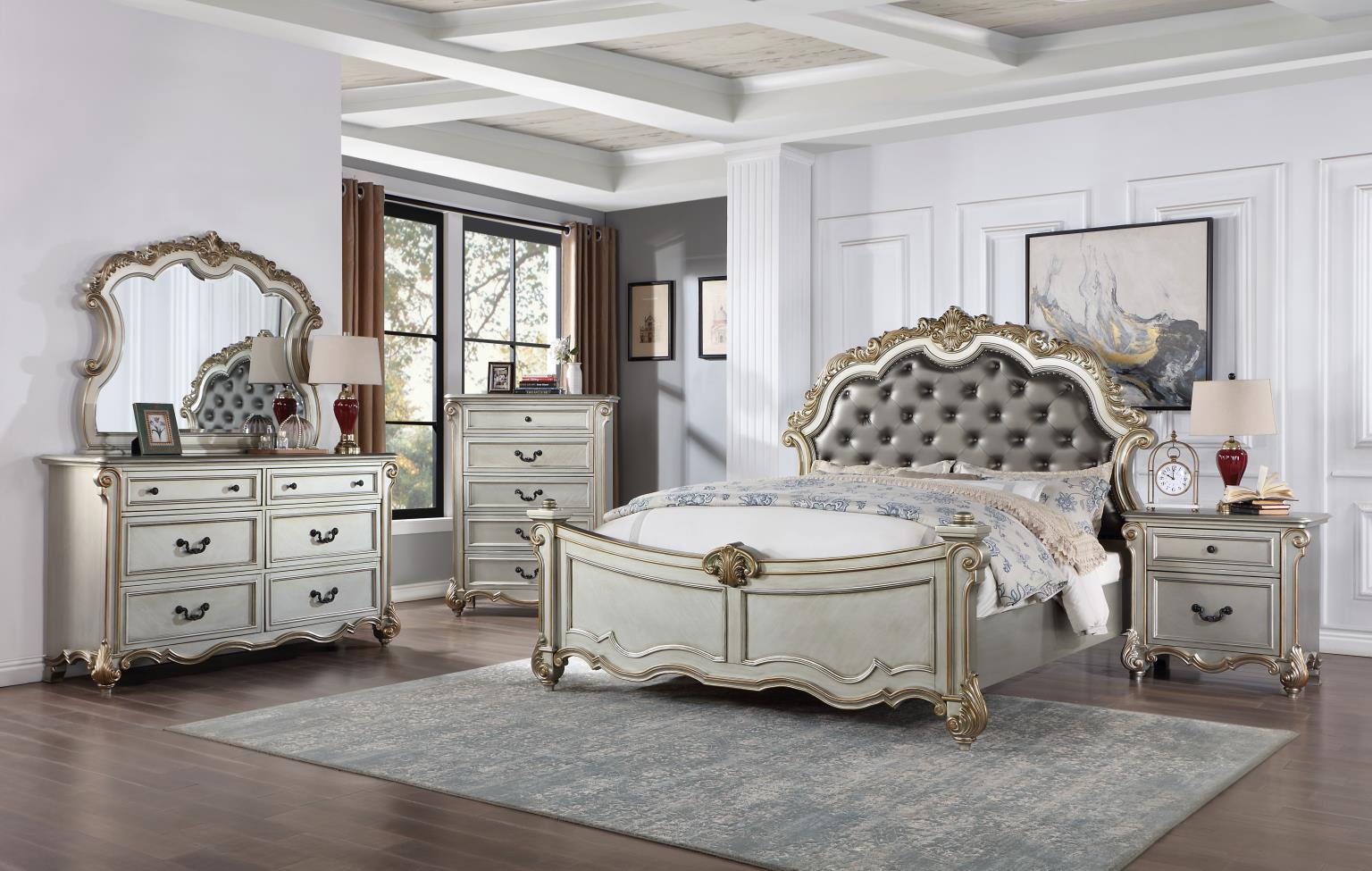 B060 - Nightstand - Antique Platinum