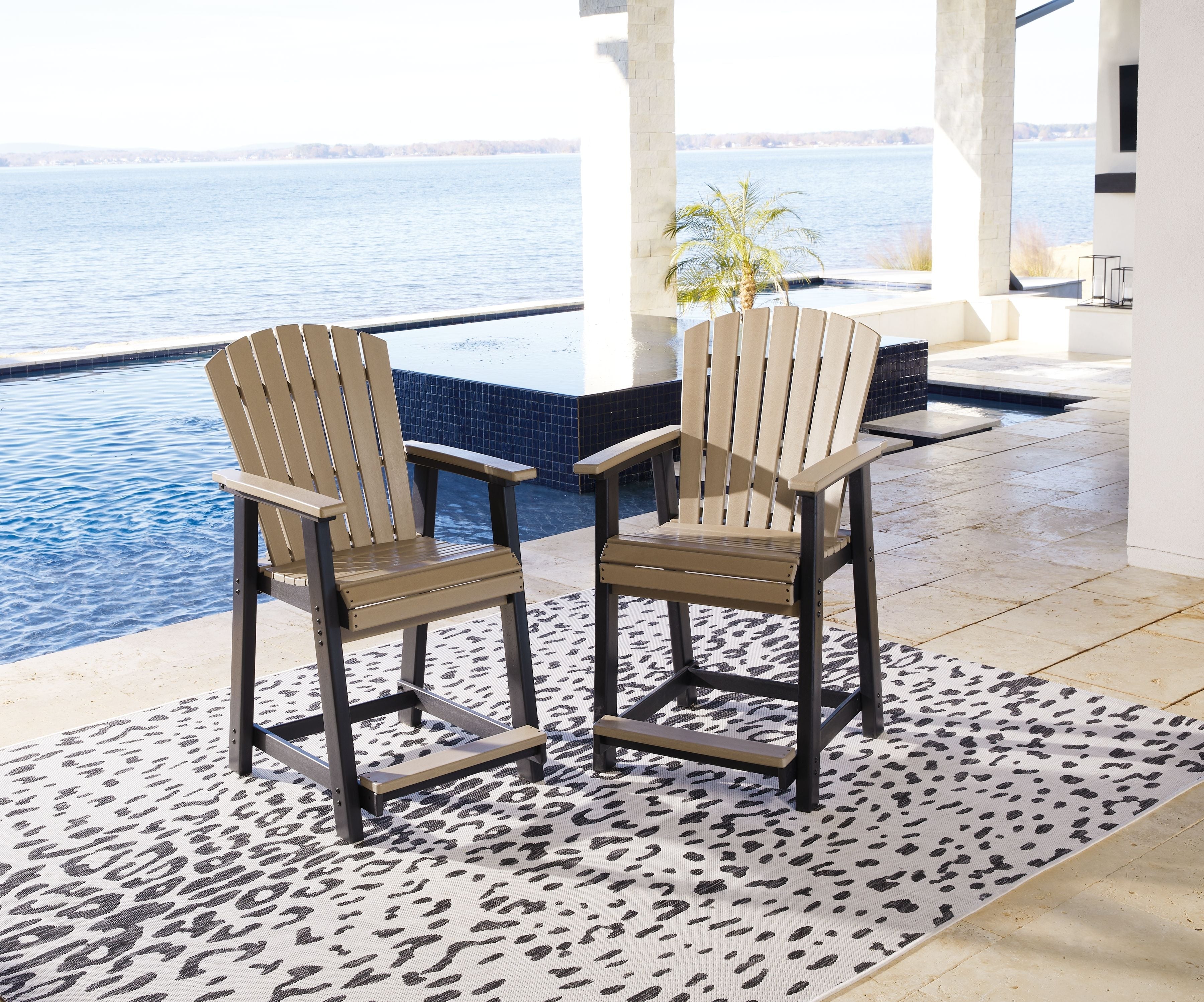 Signature Design by Ashley® Fairen Trail - Black / Driftwood - Barstool (Set of 2) | Meri Furniture
