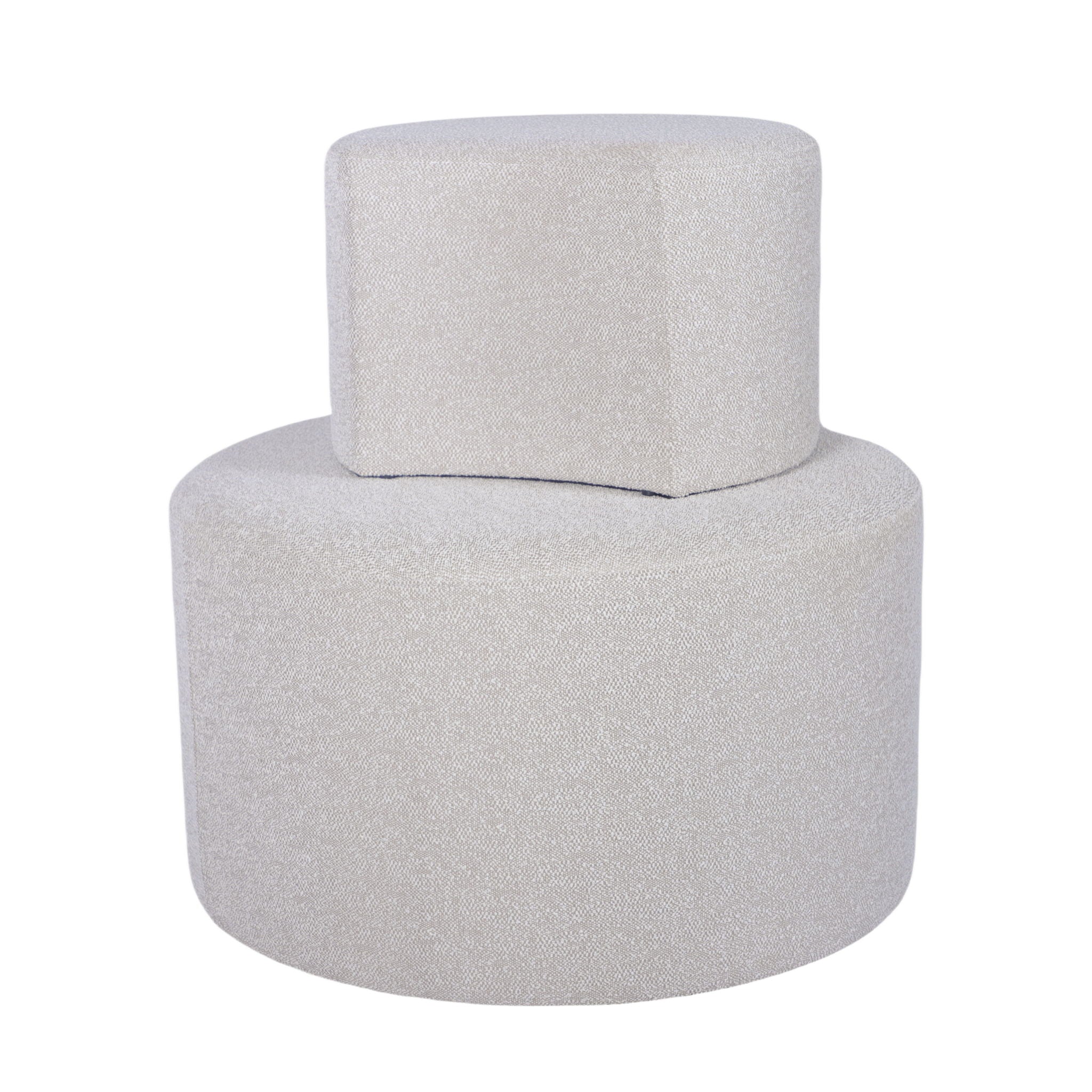 Upholstered Nesting Coffee Tables, Side Table, Footrest, Ottoman & Seat For Living Room Bedroom Entryway Office (Set of 2) - Beige