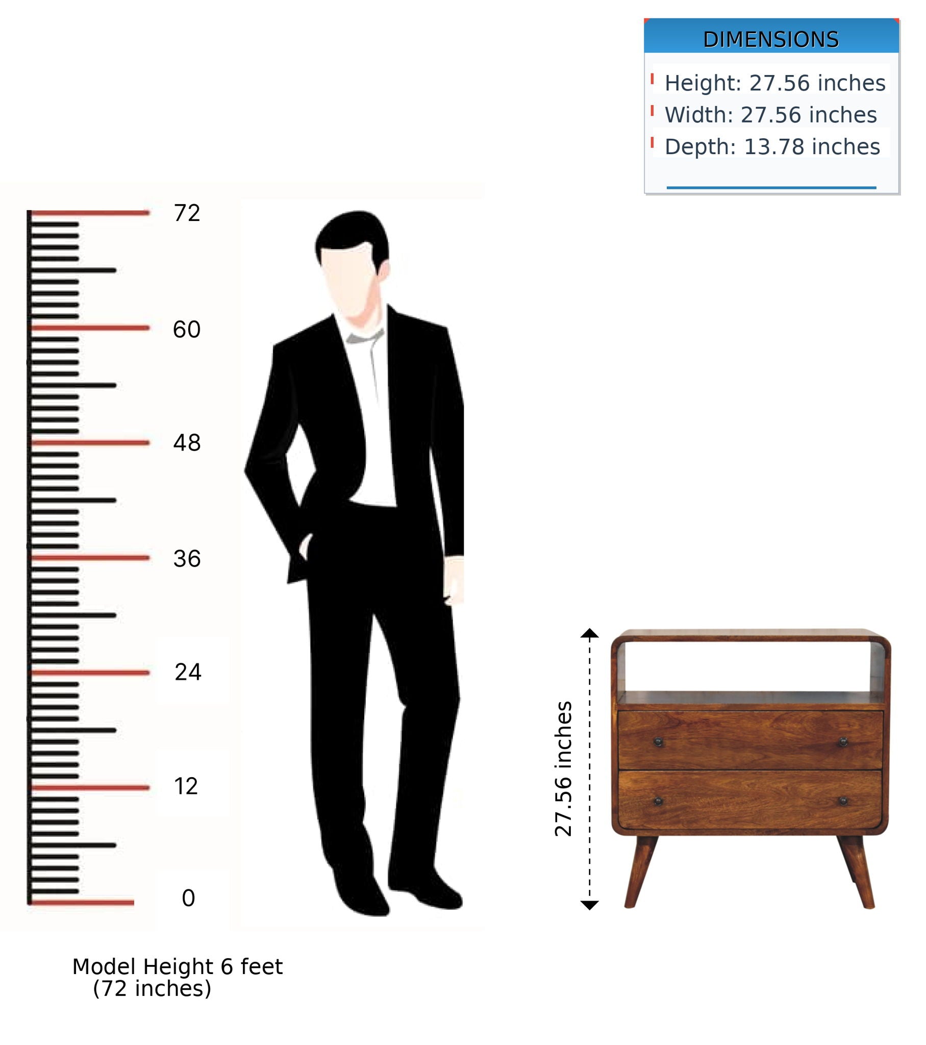 Curved Nordic Charm Console - Brown