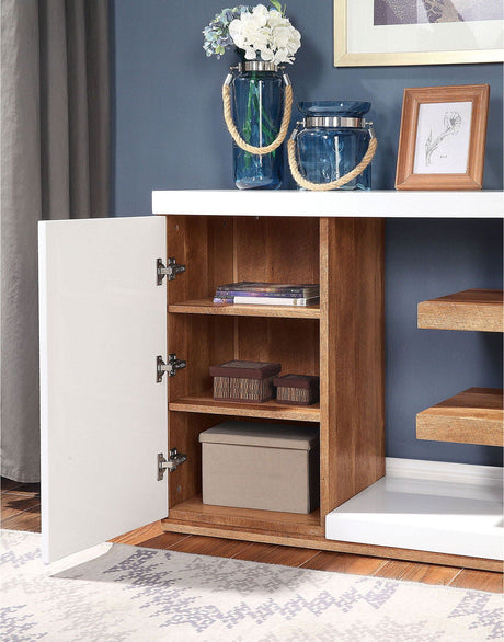 Furniture of America Moa - Sofa Table - White / Natural Tone | Meri Furniture