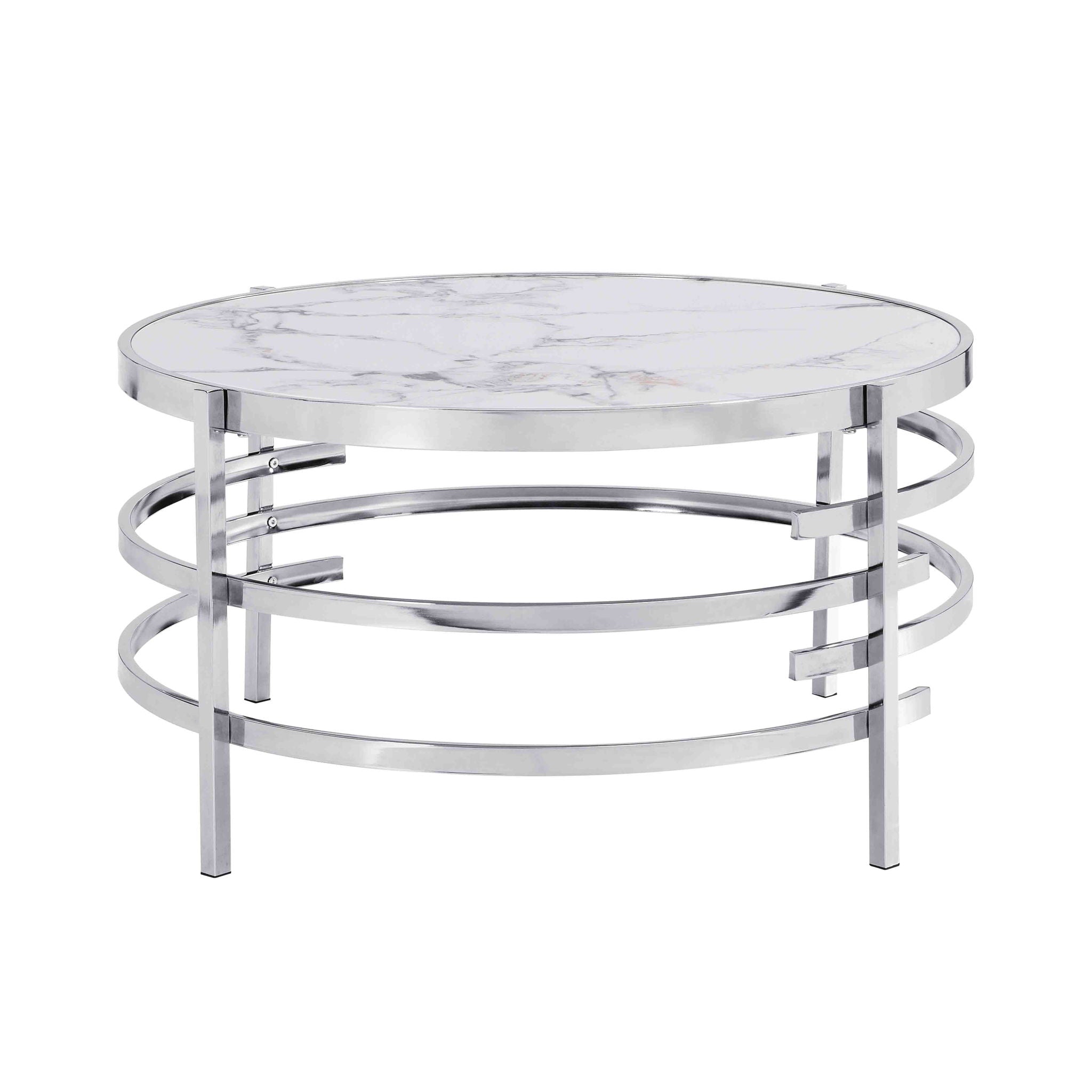 Elegant Round Table With Sintered Stone Top & Sturdy Metal Frame