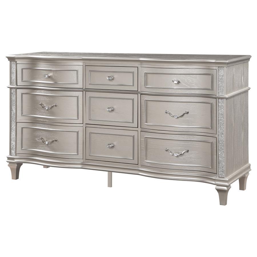 Coaster Fine Furniture Evangeline - 9-Drawer Dresser - Silver Oak | Meri Furniture