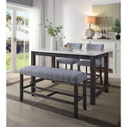 ACME Yelena - Counter Height Chair (Set of 2) - Fabric & Weathered Espresso | Meri Furniture