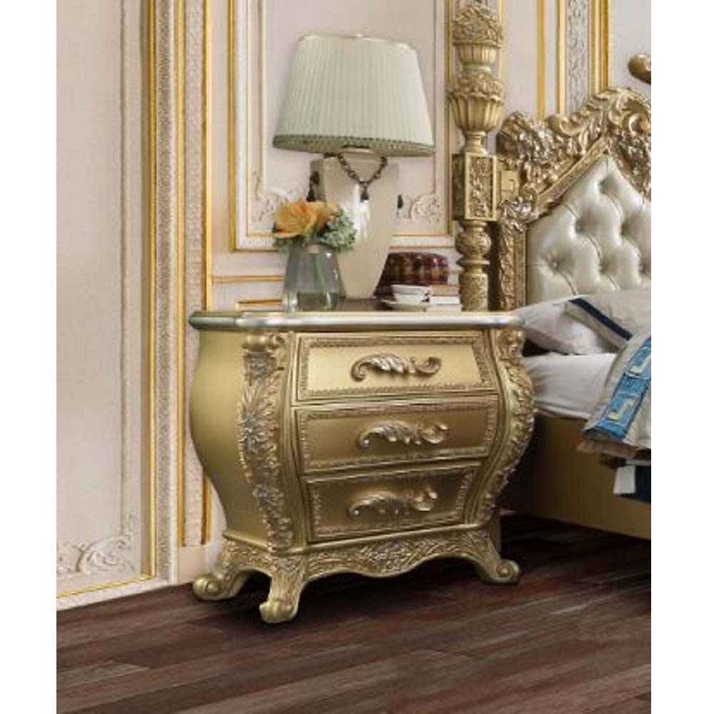ACME Cabriole - Nightstand - Gold Finish | Meri Furniture