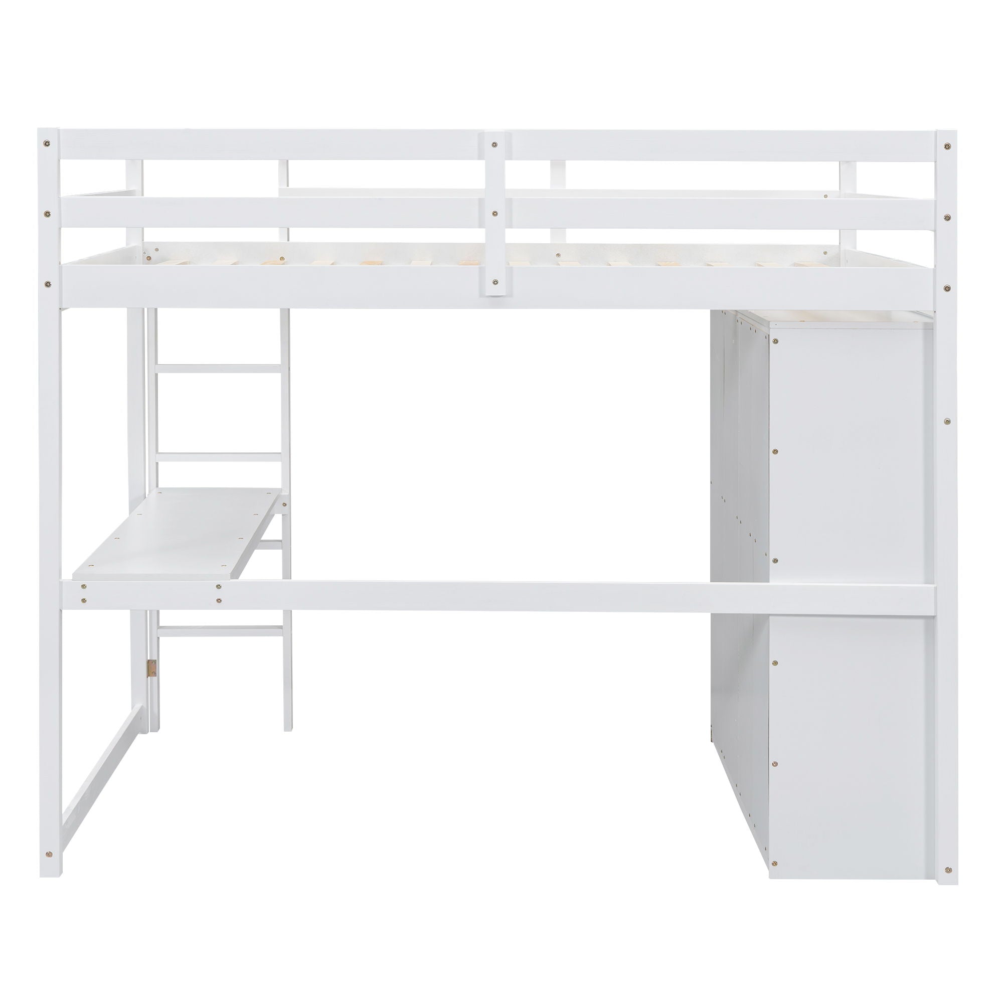 Loft Bed With Built In Wardrobe, Shelves And Drawers