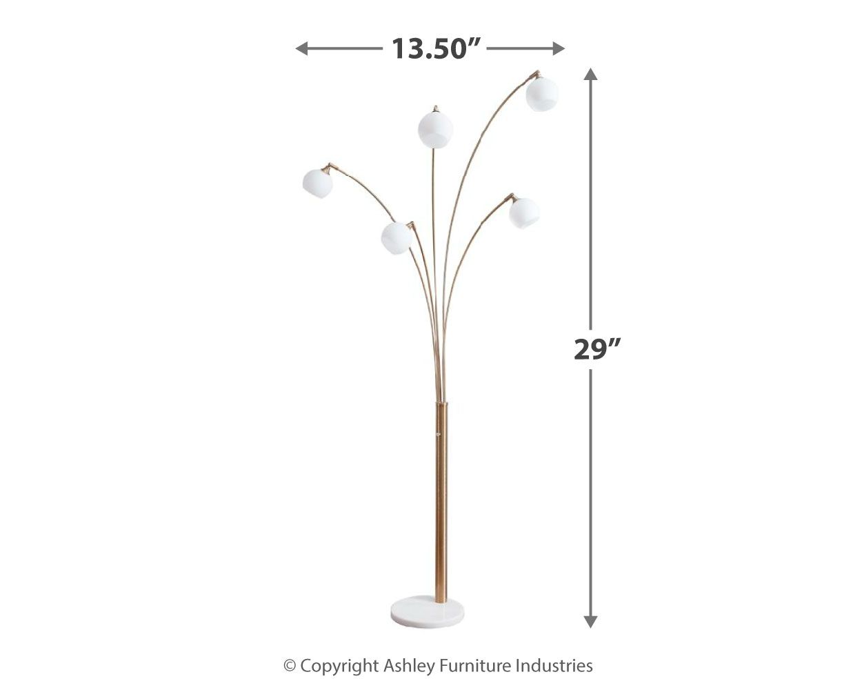 Ashley Furniture Taliya - Champagne / White - Metal Arc Lamp | Meri Furniture