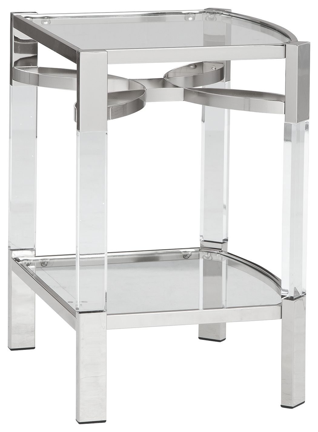 Ashley Furniture Chaseton - Clear / Silver Finish - Accent Table | Meri Furniture