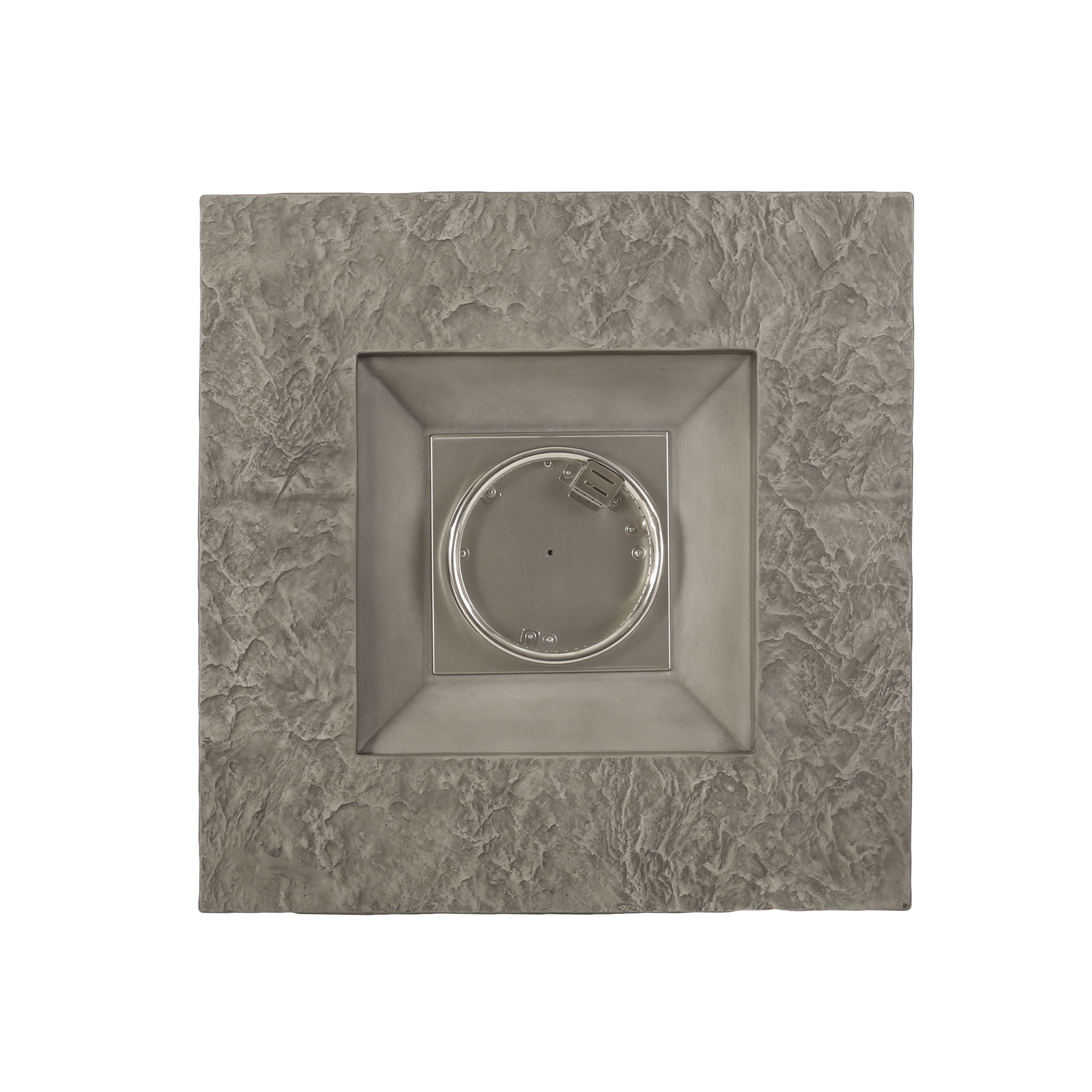 Classic Design Square Fire Pit With Top And 40, 000 Btu Heat Output - Stone Gray