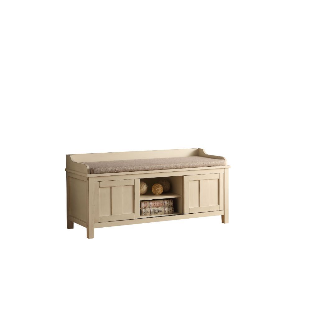 ACME Rosio - Bench - Fabric & Cream | Meri Furniture