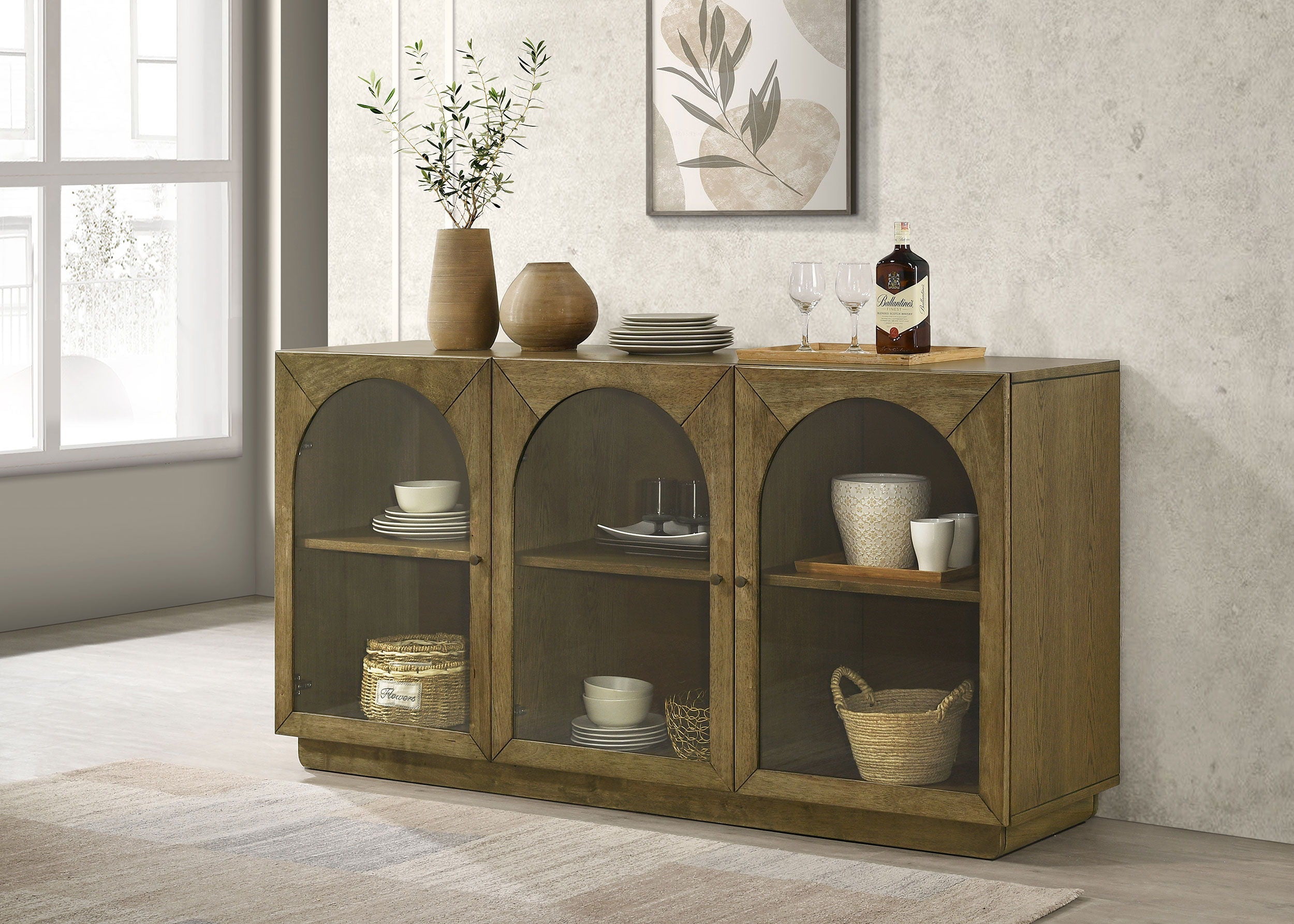 Coaster Fine Furniture Castlewood - Dining Sideboard Buffet Server - Brown Oak | Meri Furniture