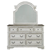 Liberty Furniture Magnolia Manor - Dresser & Arched Mirror - White | Meri Furniture
