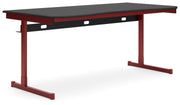 Signature Design by Ashley® Lynxtyn - Red / Black - Home Office Desk | Meri Furniture