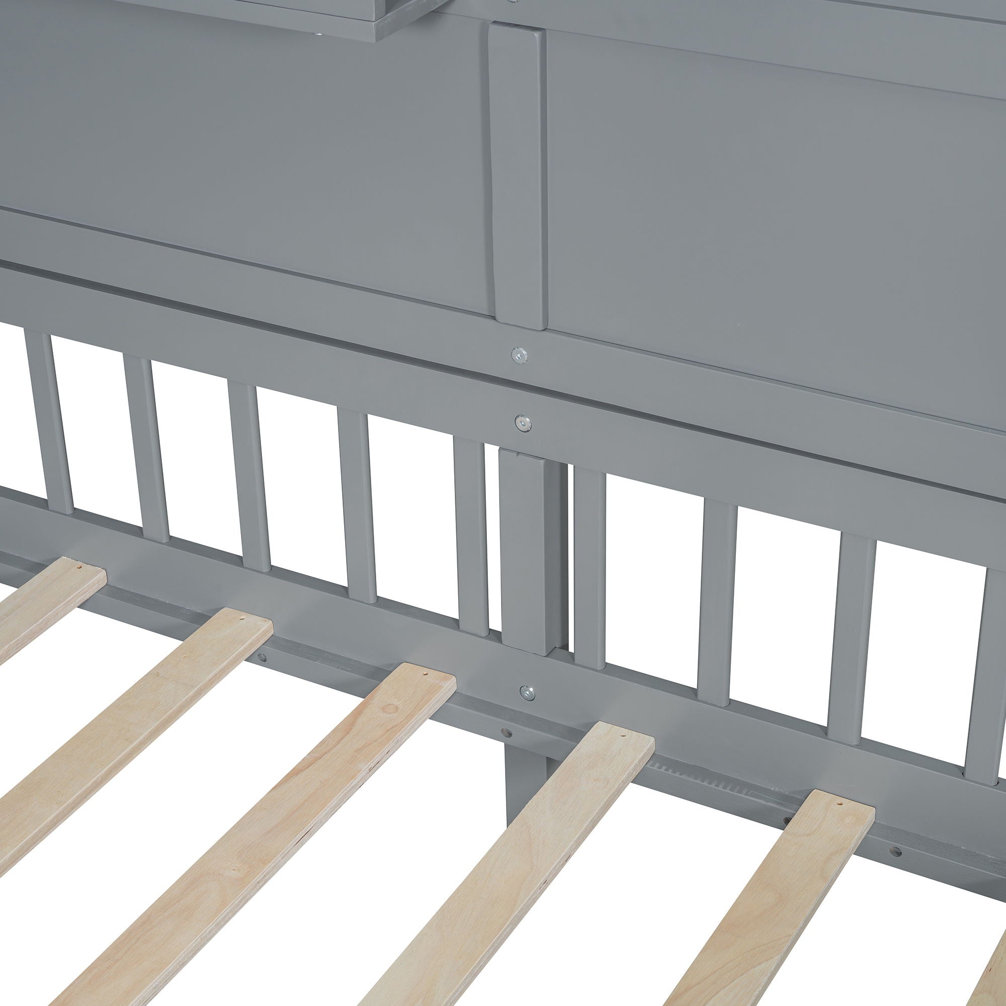 House Bed With Shelves, Window And Sparkling Light Strip On The Roof