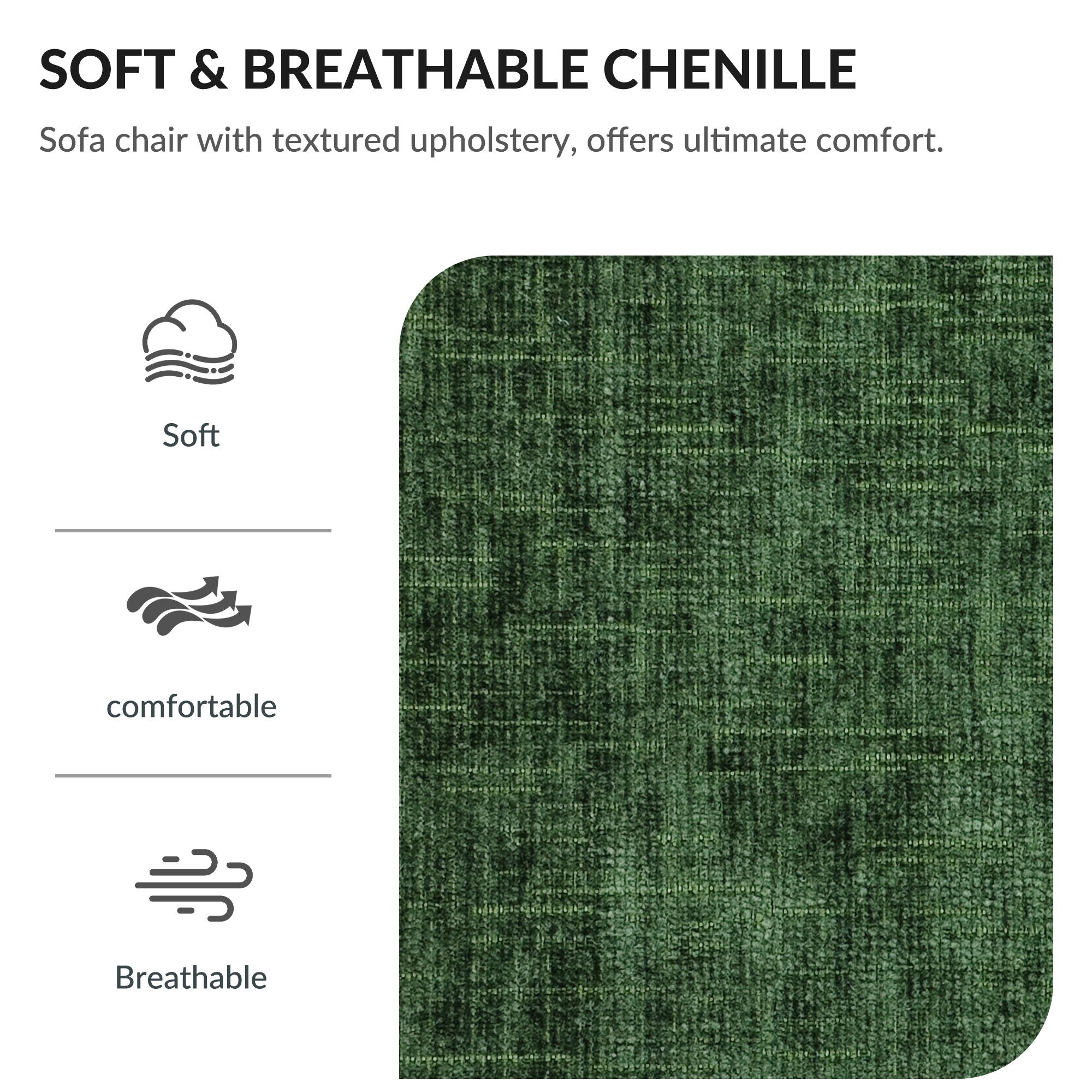 Chenille Fabric Sofa Bed With Cupholders And USB Charging Ports Chair For Living Room