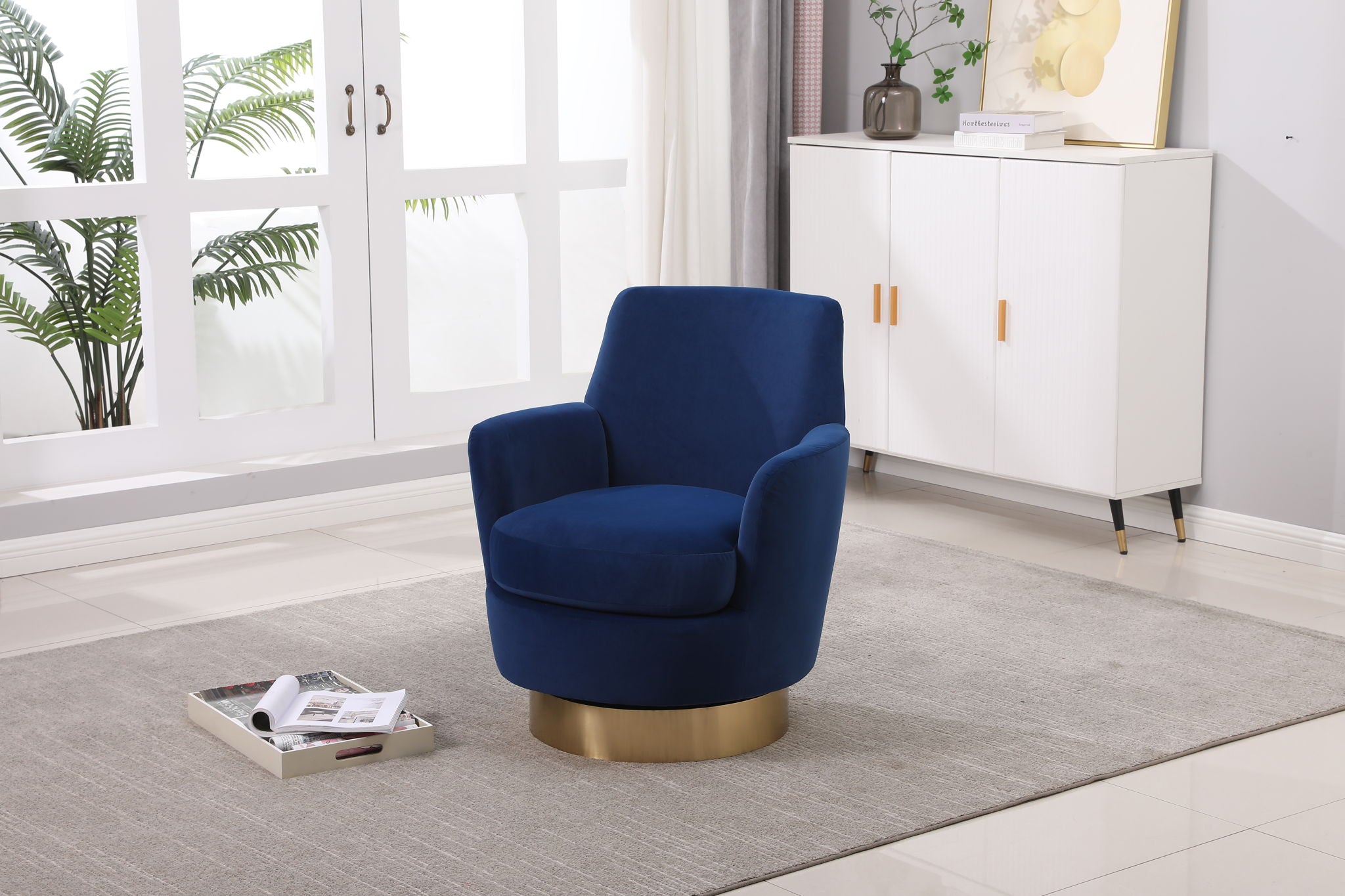 Teddy Swivel Barrel Chair, Swivel Accent Chairs Armchair For Living Room