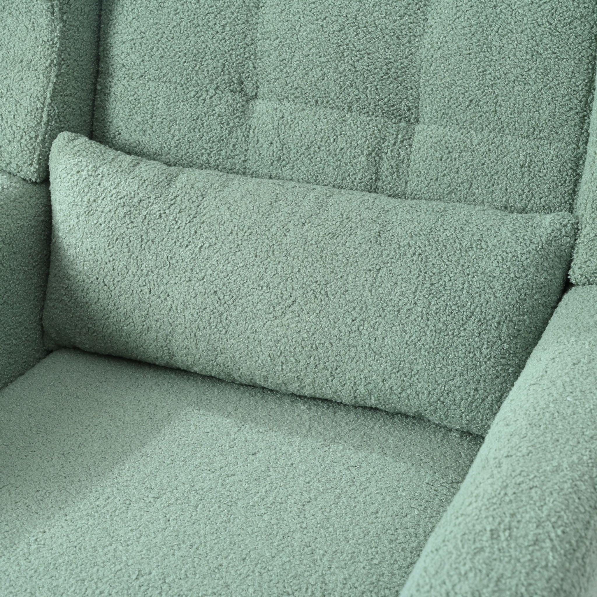 Modern Accent Chair, Teddy Fabric Living Room Chairs Comfy Reading Chair, Mid Century Accent Chair, Lounge Arm Chairs Armchair For Living Room Bedroom - Light Green