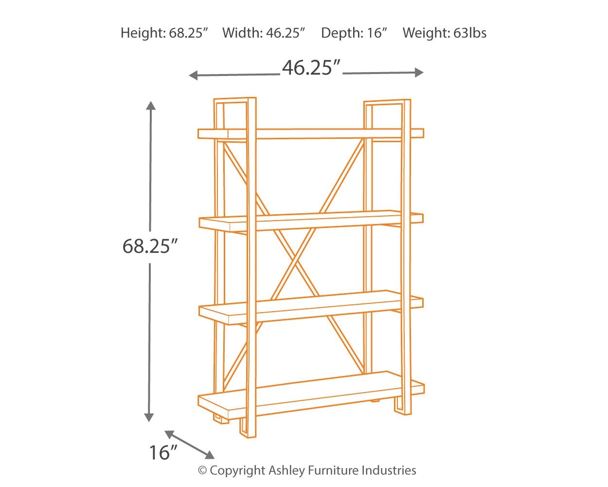 Ashley Furniture Forestmin - Brown / Black - Bookcase | Meri Furniture