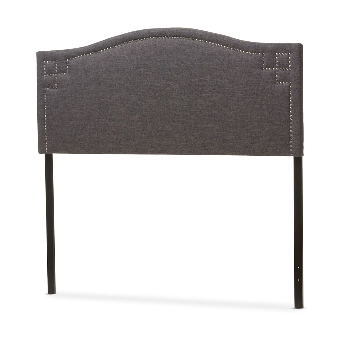 Aubrey Modern and Contemporary Dark Grey Fabric Upholstered Queen Size Headboard
