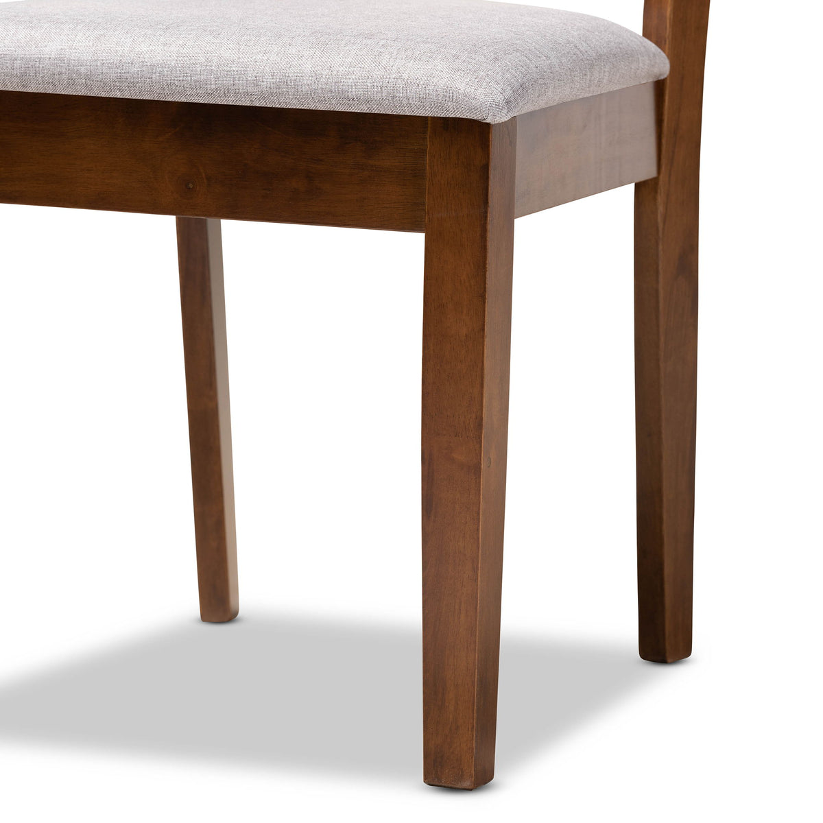 Edona Modern and Contemporary Grey Fabric Upholstered and Walnut Brown Finished Wood 5-Piece Dining Set