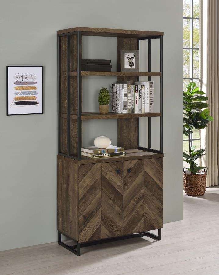 Millbrook - 2 Door Storage Bookshelf - Rustic Oak