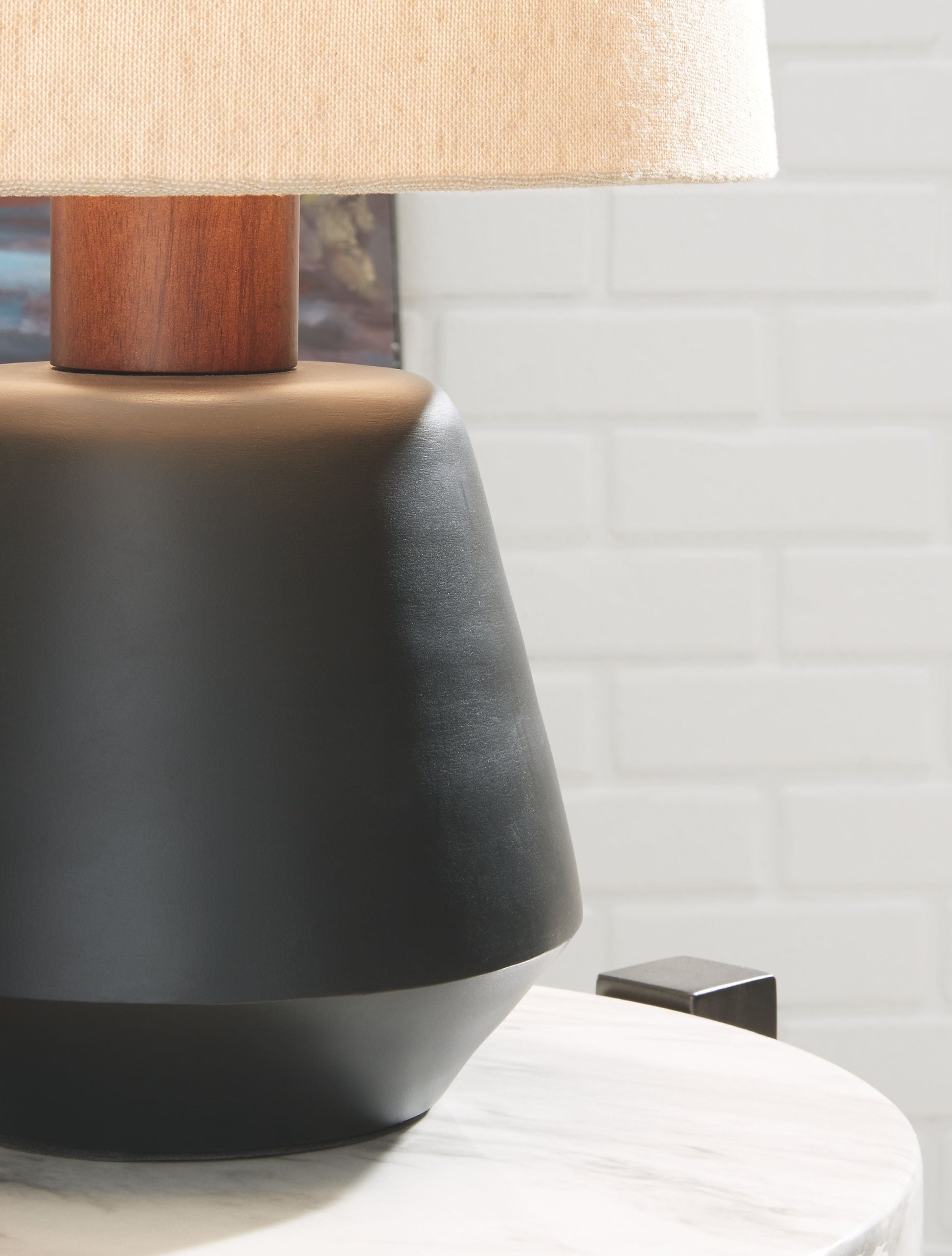 Ashley Furniture Ancel - Black / Brown - Metal Table Lamp | Meri Furniture