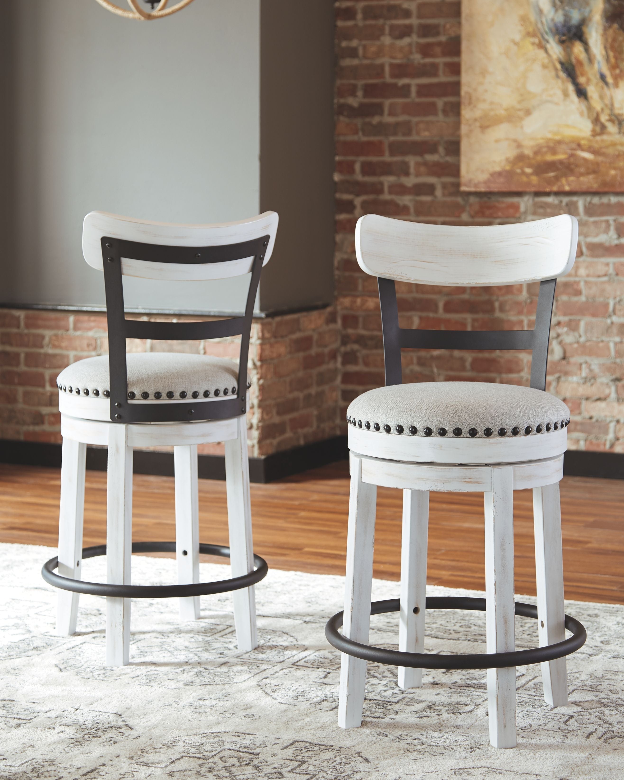Signature Design by Ashley® Valebeck - Full Back Swivel Stool | Meri Furniture