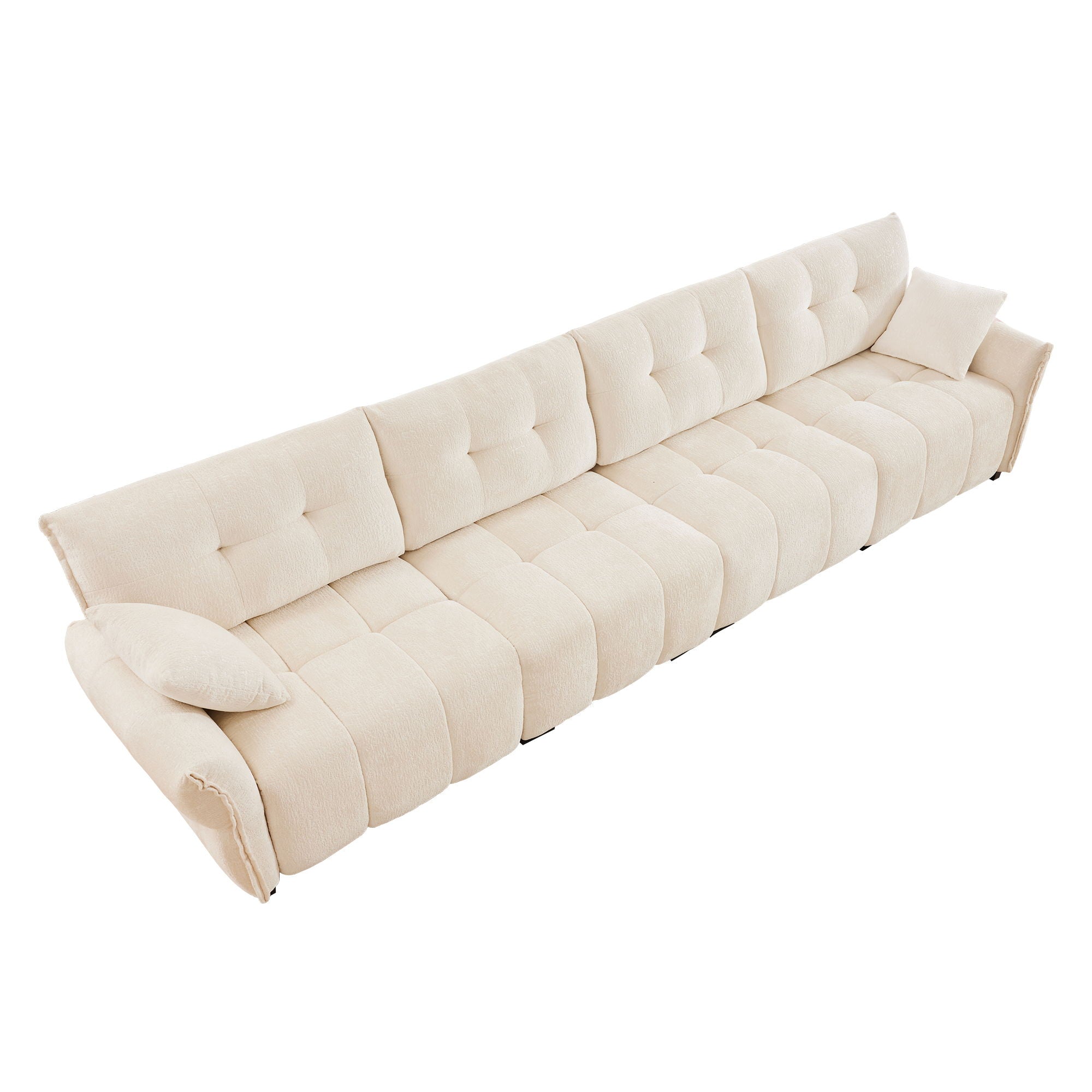 Modern Sofa & Pillows, Textured Cover, High Rebound Cushions