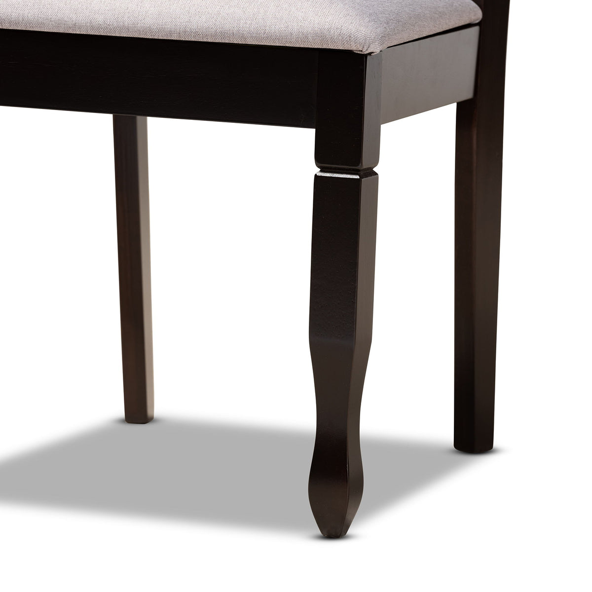 Lanier Modern and Contemporary Grey Fabric Upholstered and Dark Brown Finished Wood 7-Piece Dining Set