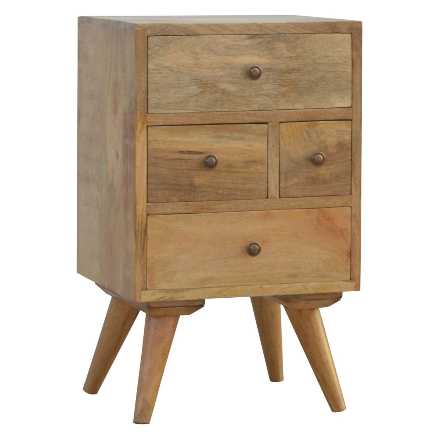 Nordic Style 4 Drawer Multi Nightstand - Oak
