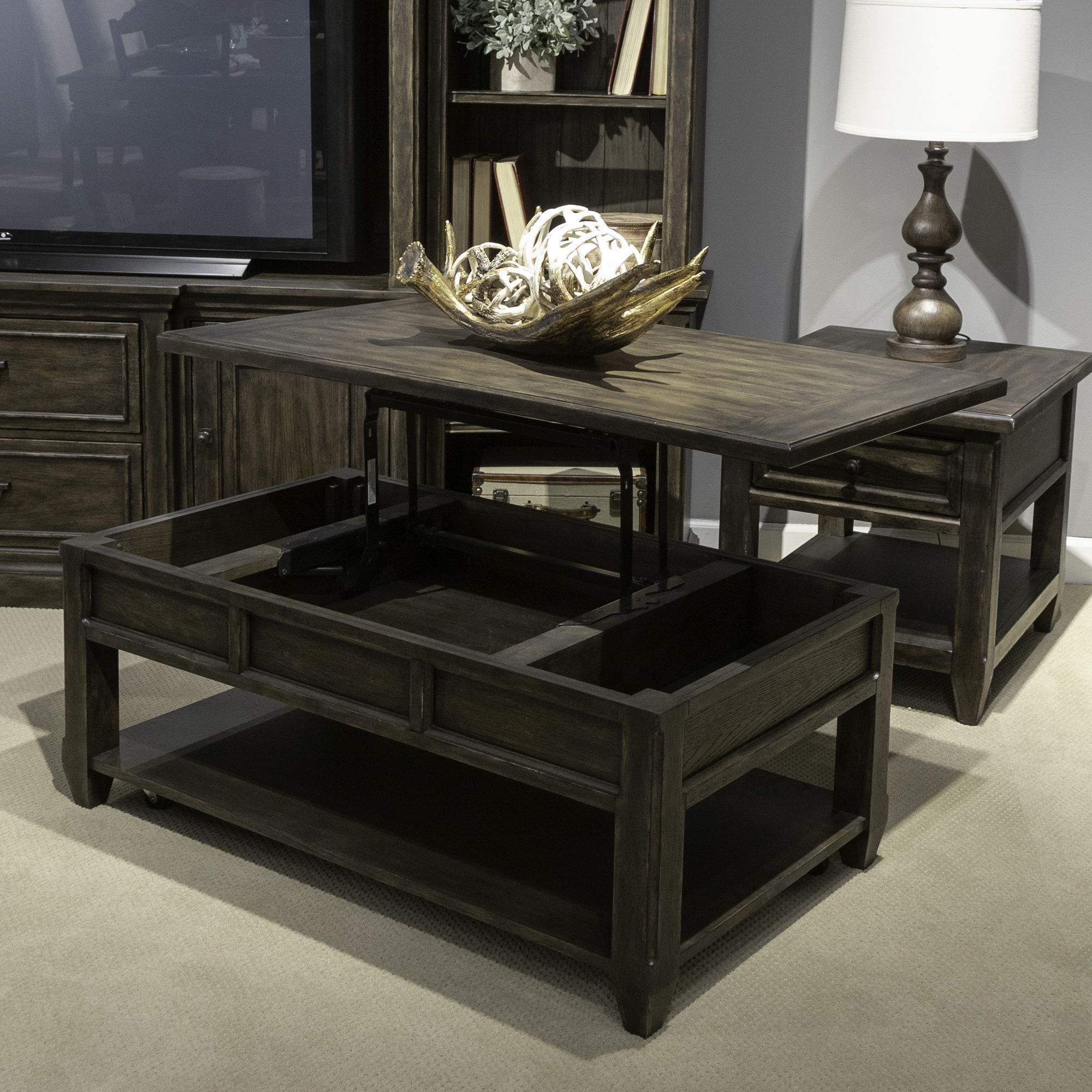 Paradise Valley - Lift Top Cocktail Table - Dark Brown