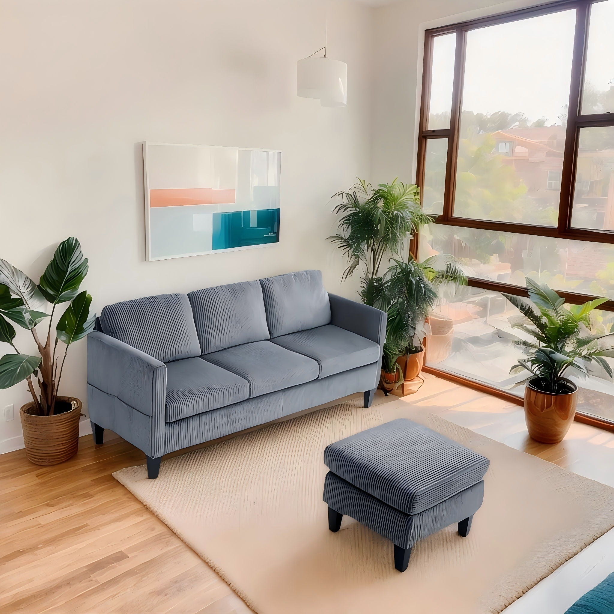 L-Shaped Sectional Sofa With Padded Cashmere, Space Saving Design For Living Rooms & Apartments - Gray