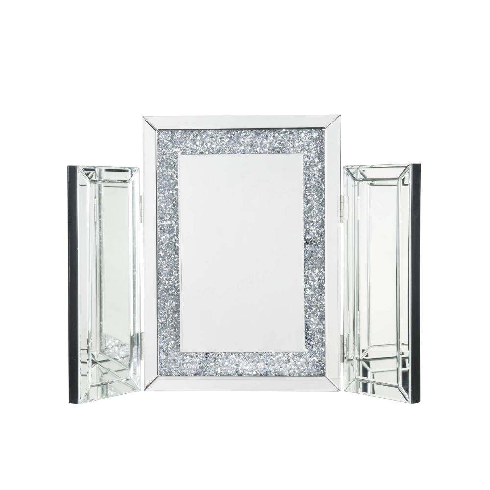 Noralie - 22" Accent Mirror - Mirrored & Faux Diamonds