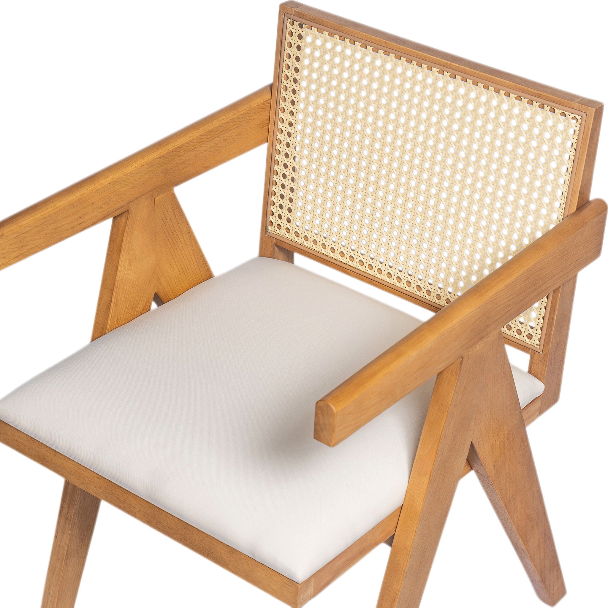 Chandigarh Farmhouse Style Cane Upholstered Dining Chairs (Set of 2)