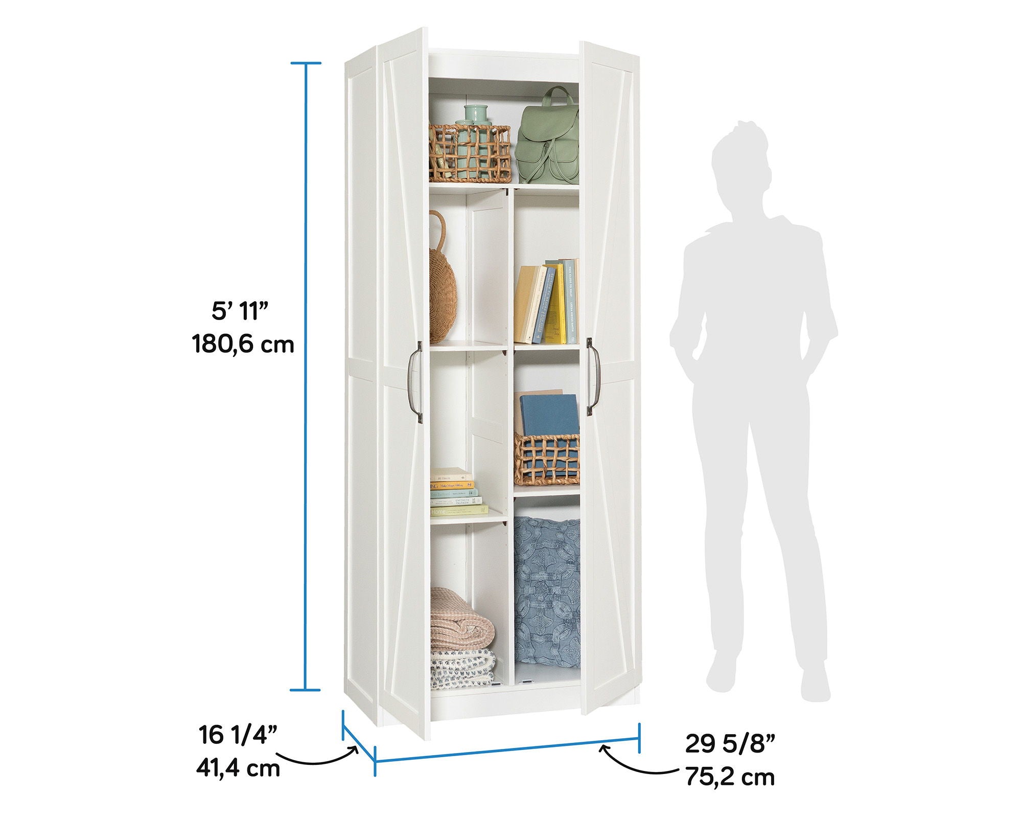 2-Door Farmhouse Storage Cabinet in White