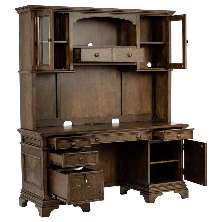 Coaster Fine Furniture Hartshill - 5-Drawer Credenza With Hutch - Burnished Oak | Meri Furniture
