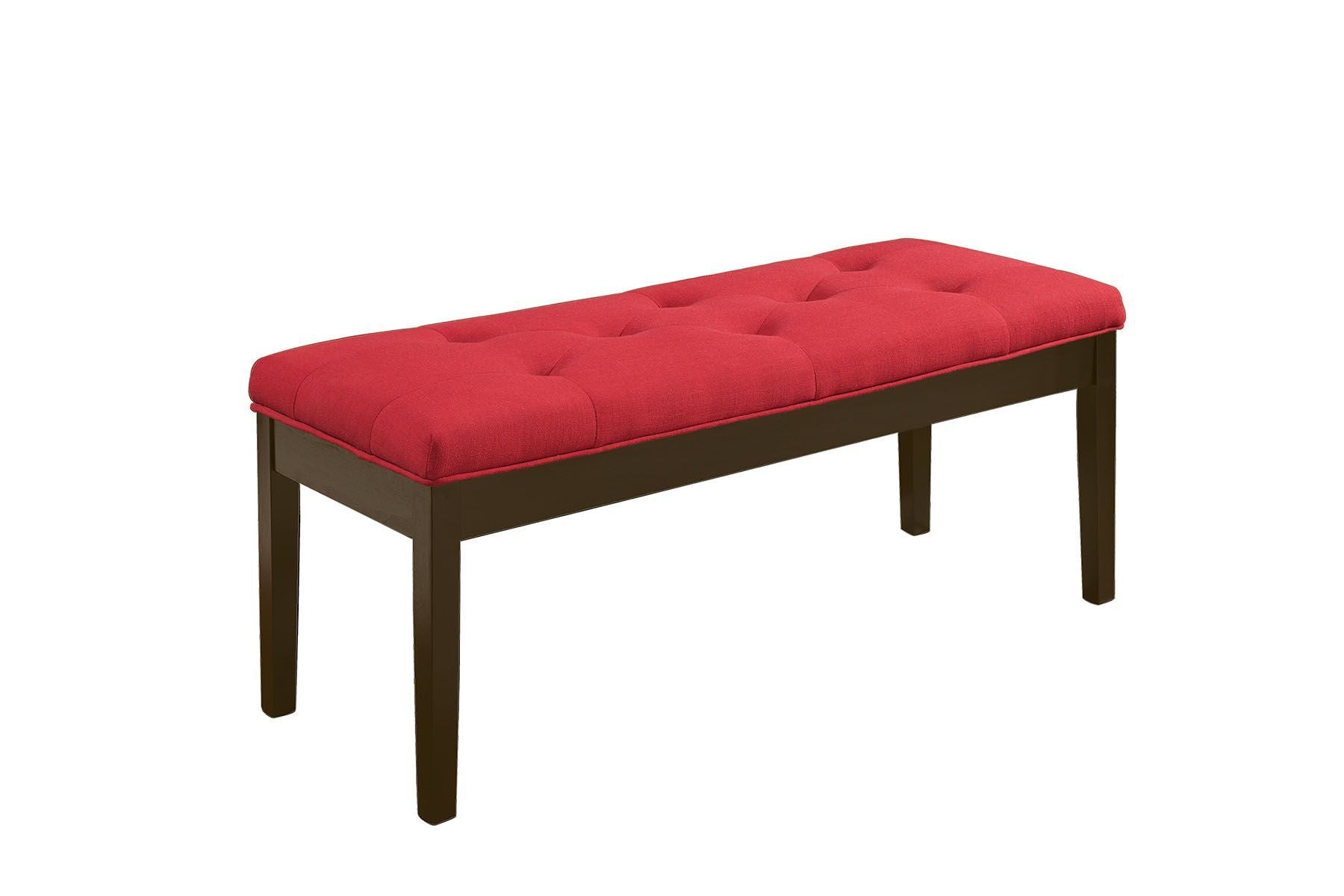 ACME Effie - Bench - Red Linen & Walnut | Meri Furniture