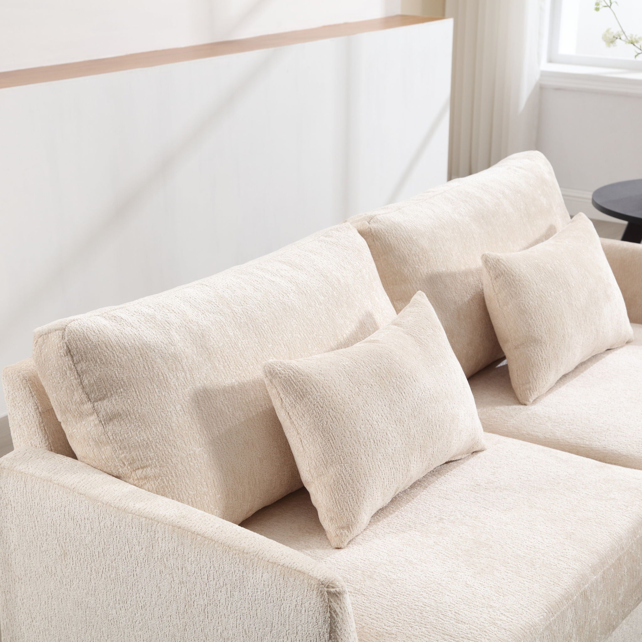Mid Century Modern Fabric Loveseat Sofa, 2 Seat Upholstered Couch
