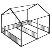 House Platform Beds, 2 Shared Beds, Metal Frame With Guardrails