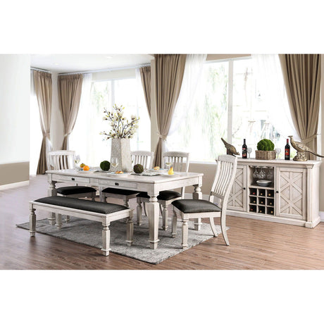 Furniture of America Georgia - Dining Table - Antique White / Gray | Meri Furniture