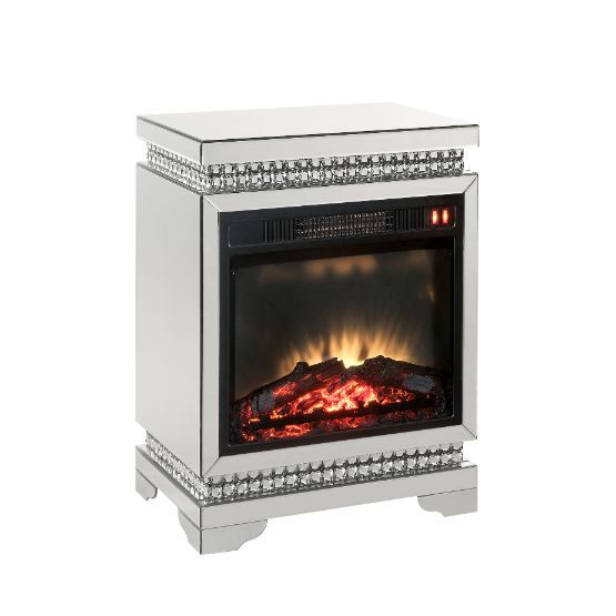 ACME Lotus - Fireplace - Mirrored & Faux Diamonds | Meri Furniture