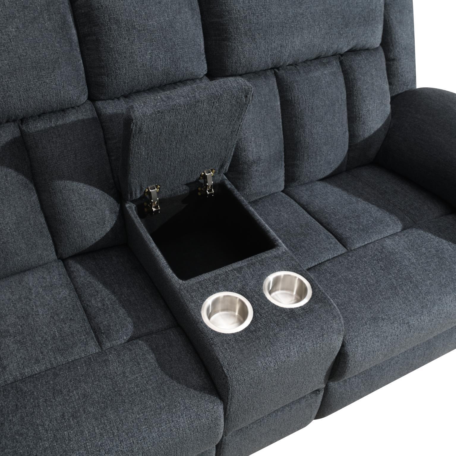 U179 - Motion Loveseat - Charcoal Gray