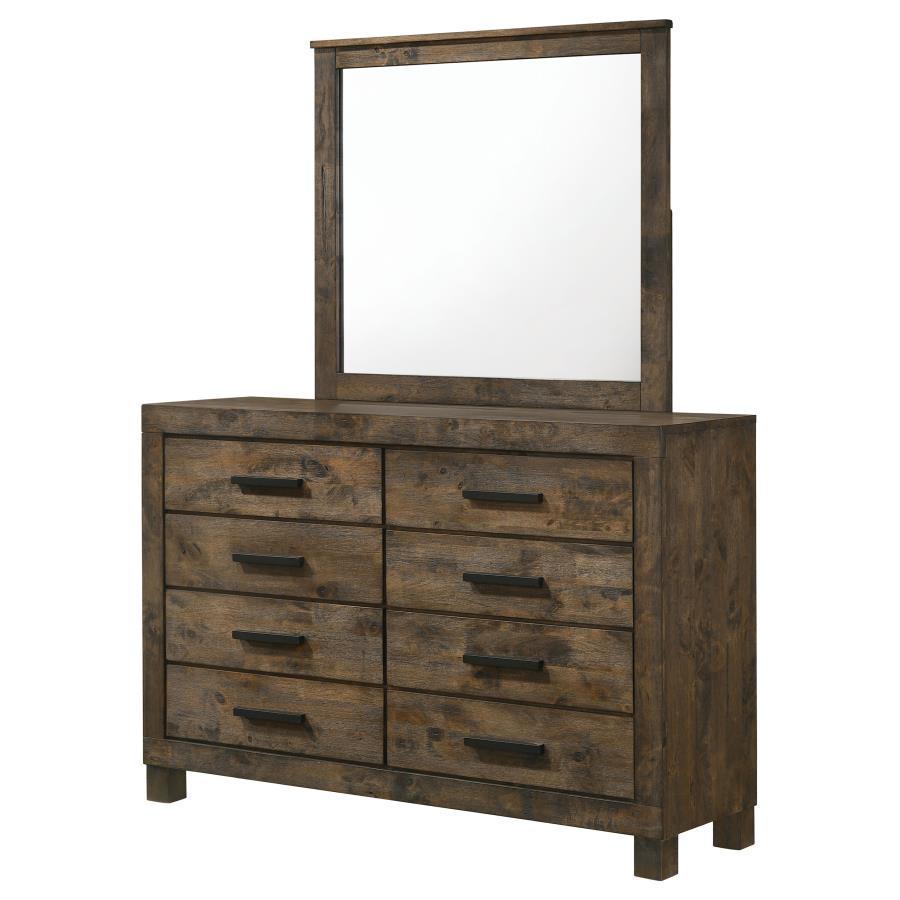 Coaster Fine Furniture Woodmont - 8-Drawer Dresser With Mirror - Rustic Golden Brown | Meri Furniture