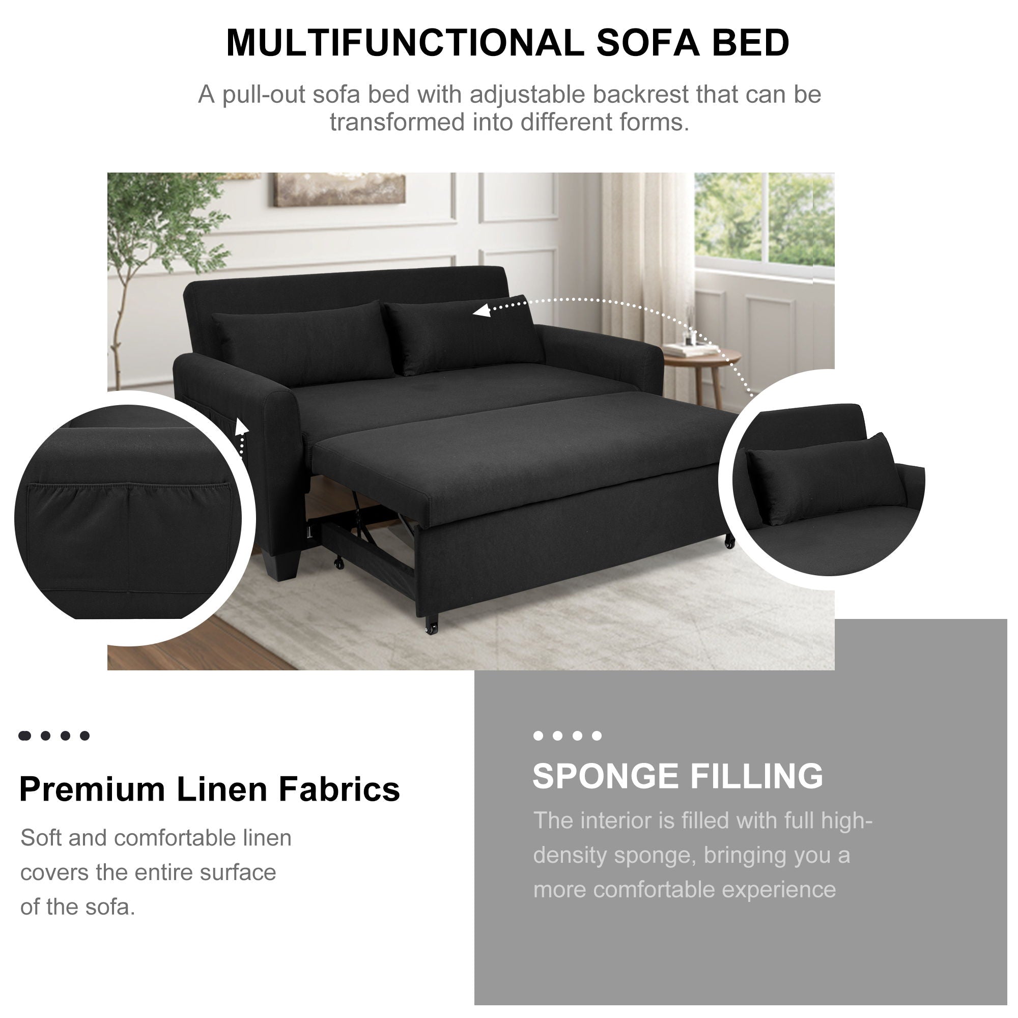 Balus - 2 In 1 Sofa Bed With Storage Bag