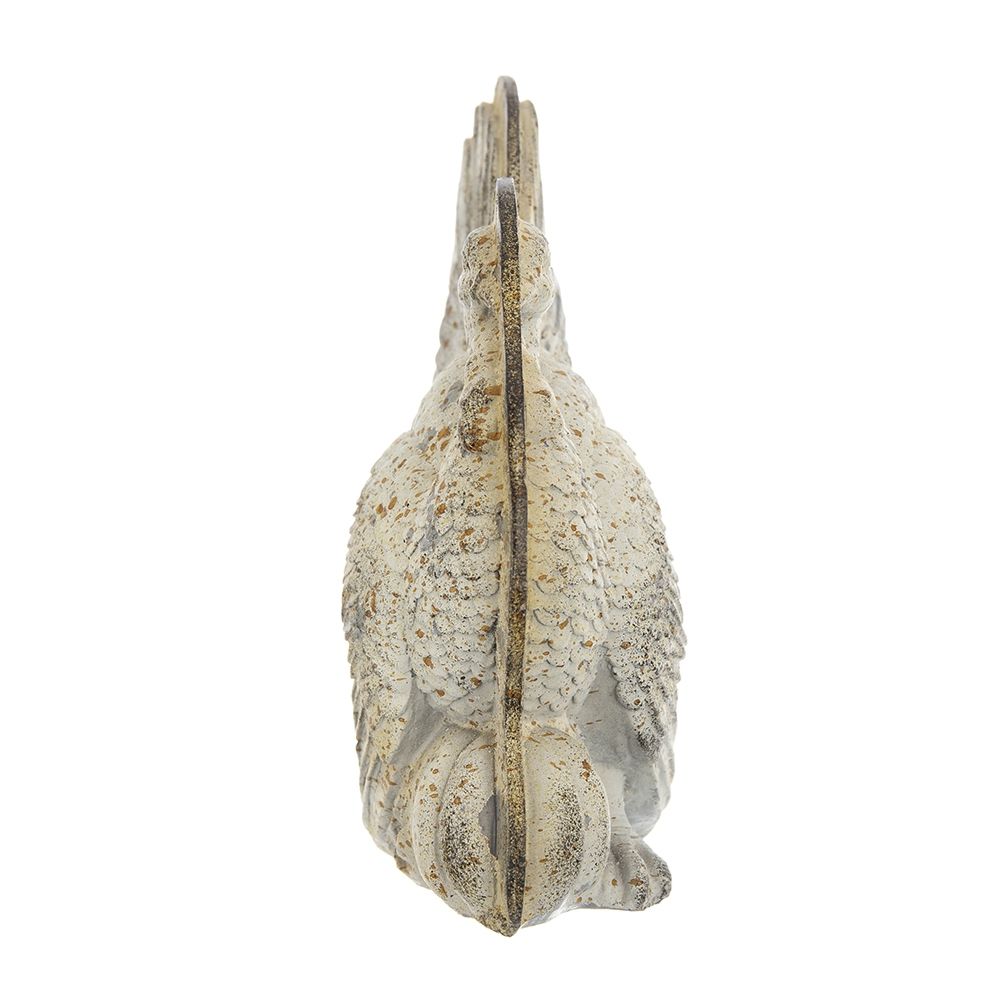 Resin Turkey With Pumpkin Rustic, For Harvest Festival Fall Festival & Thanksgiving Table Decorations (Set of 2) - Gray