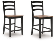 Signature Design by Ashley® Wildenauer - Brown / Black - Barstool (Set of 2) | Meri Furniture