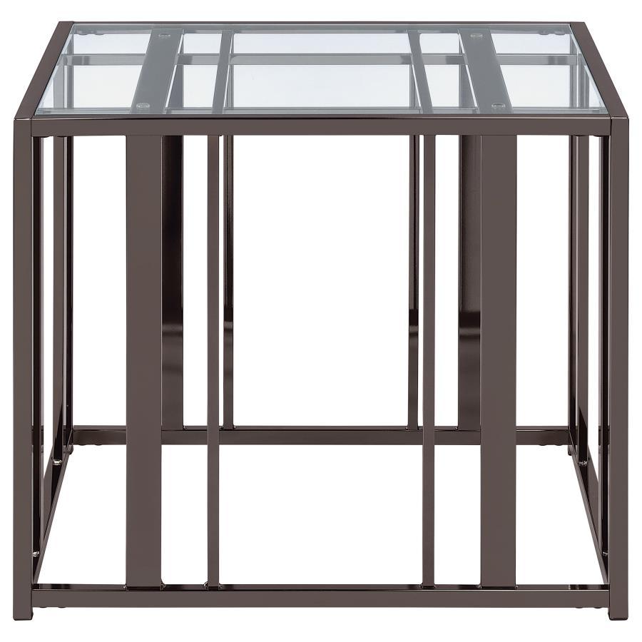 Coaster Fine Furniture Adri - Rectangular Glass Top Side End Table | Meri Furniture