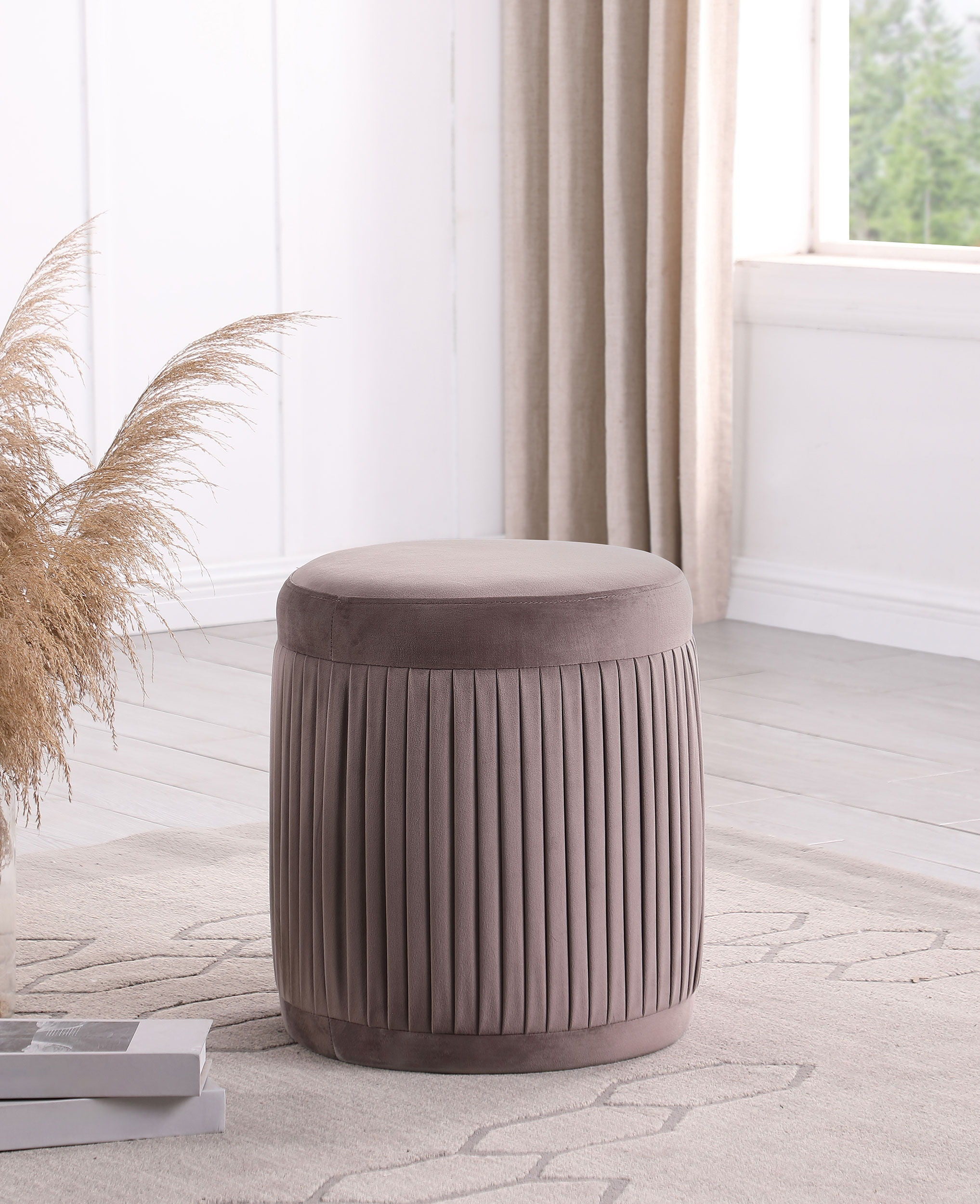 Coaster Fine Furniture Tovar - Round Upholstered Ottoman - Mauve | Meri Furniture