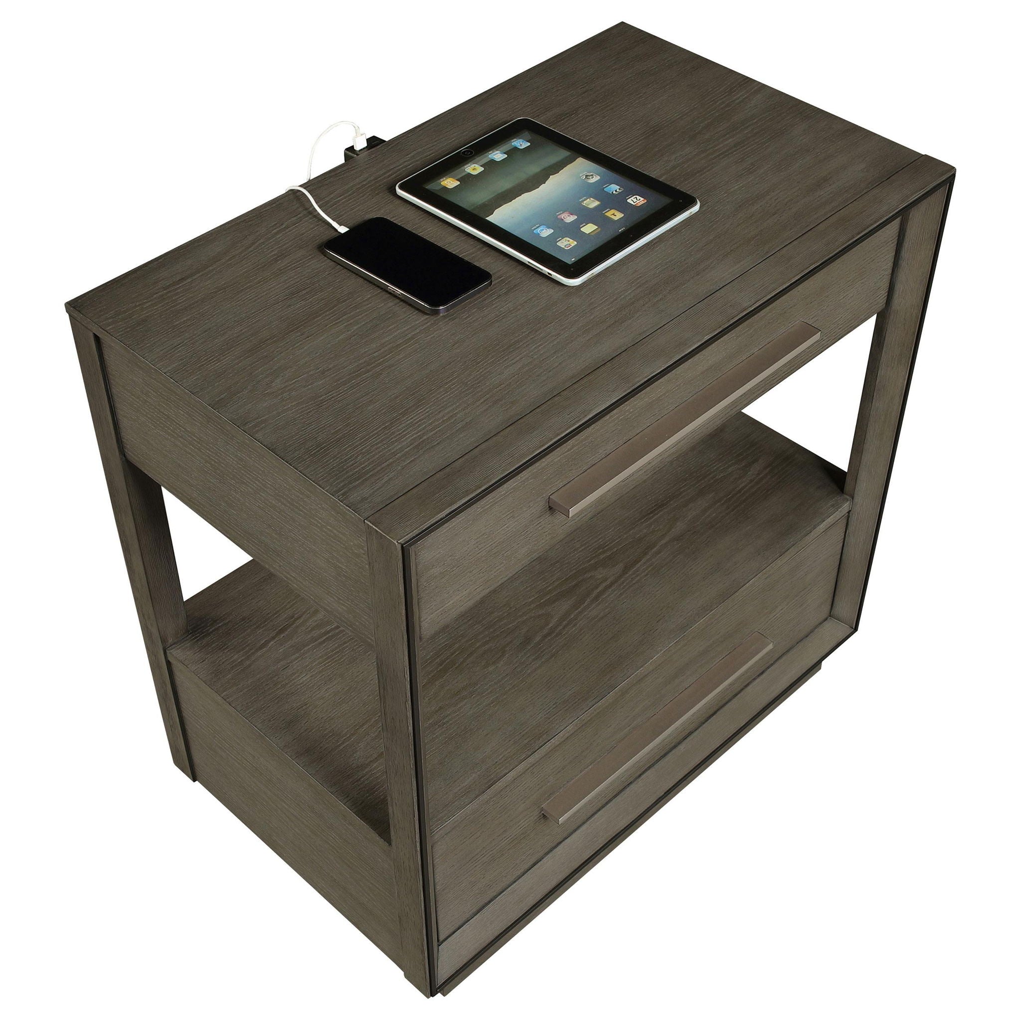 Durango 2-drawer Nightstand Bedside Table Taupe Oak